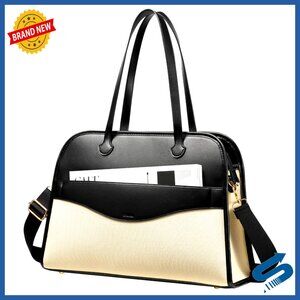 Large Professional Work Tote with Laptop Compartment Multi-Pocket Design